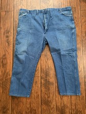 Wrangler Men's Cowboy Cut Jeans 52x30 Blue Stretch Heavy Made in USA Vintage