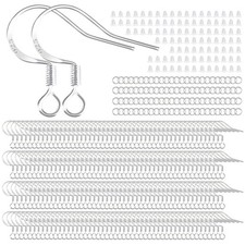 200 PCS/100 Pairs 925 Sterling Silver Plated Earring Hooks Hypoallergenic Sil...