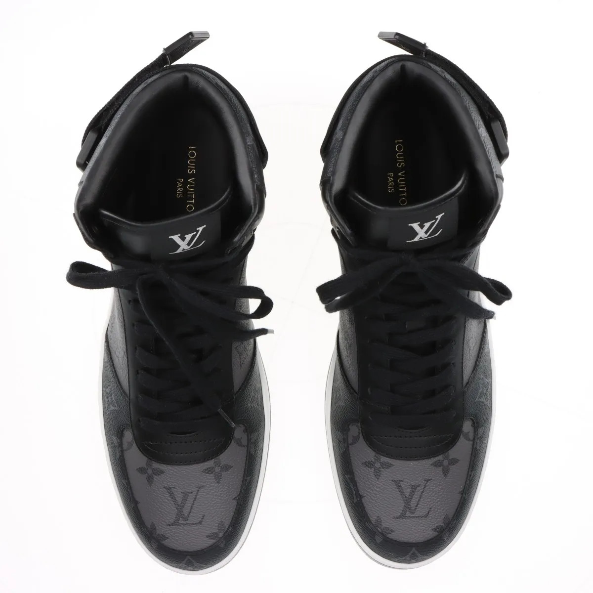 Louis Vuitton Rivoli line 23 years Leather High-top Sneakers 9 Men's Black MS021 thumbnail 7