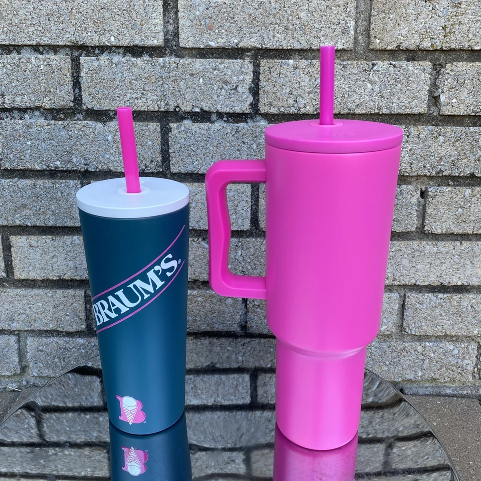 NEW Braums Tumblers 40 oz Pink and 24oz Green NEW 2025 Simple Modern set of two - Image 3 of 4