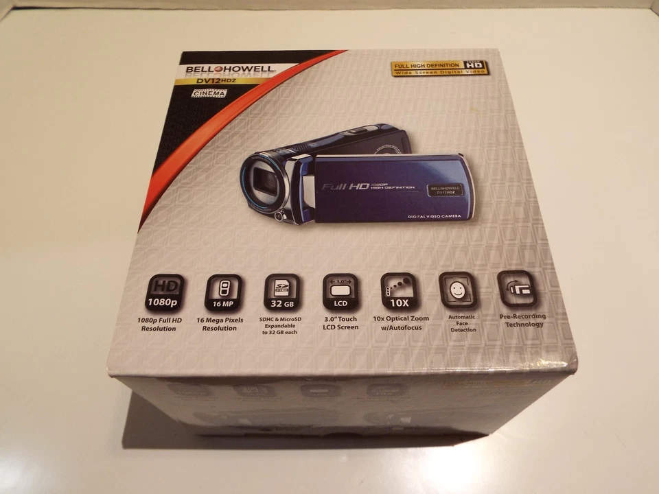 Camcorder BELL & HOWELL DV12HDZ 1080p HD 10X Zoom 16MP. Dark Blue. Works Great. - Image 2 of 4