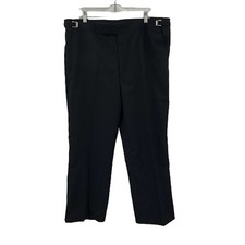 Tuxedo Black Pants Mens 41 Long Made Romania Flat Front 28" Inseam VINTAGE
