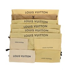LOUIS VUITTON Logo 10 Set Dust Bag Drawstring Canvas Cotton Beige Brown 09EF473