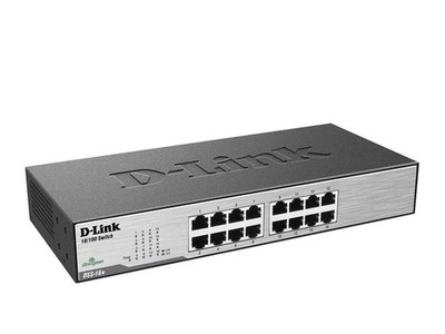 D-Link Ethernet Switch, 16 Port 10/100 Unmanaged Desktop, Fanless Rackmount Netw