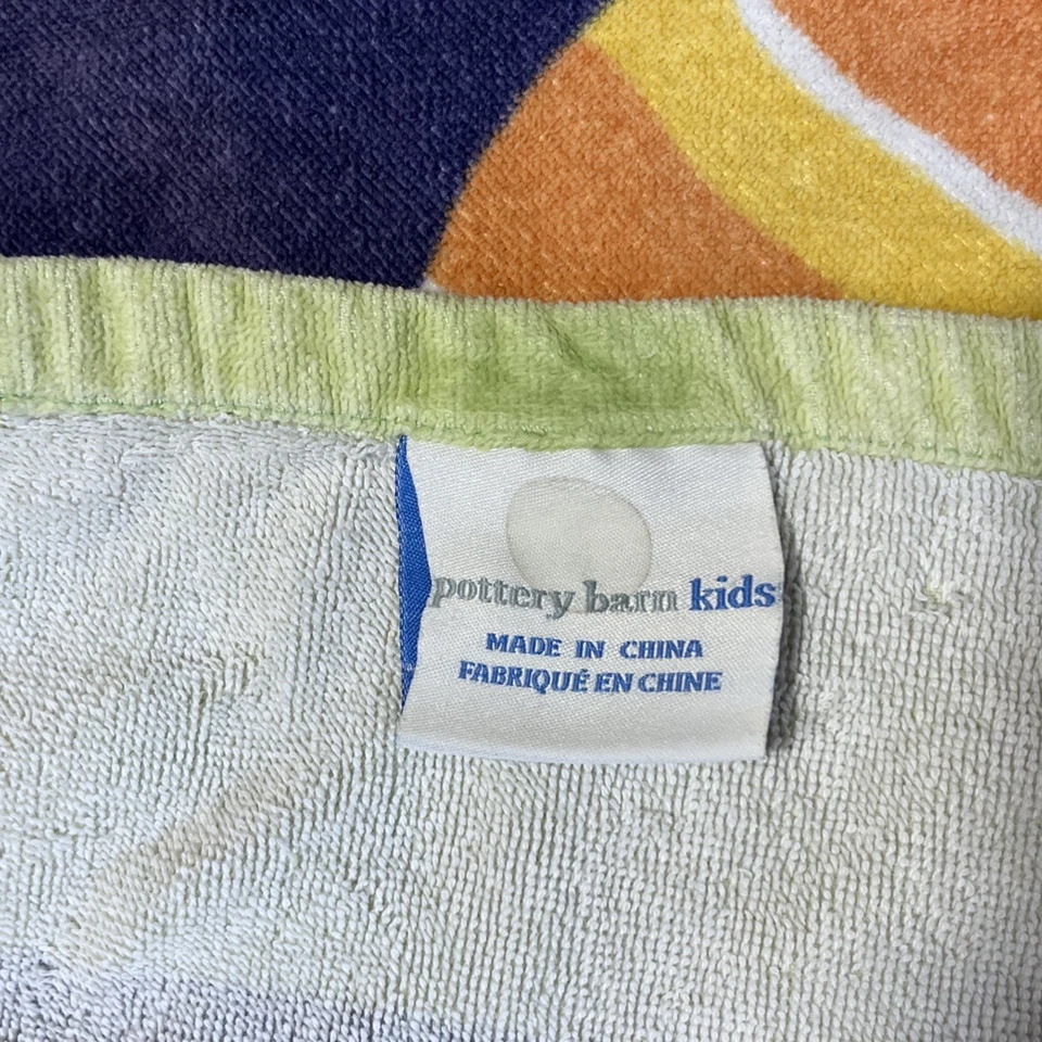 Pottery Barn Kid’s Gecko Lizard Bath Beach Towel 100% Cotton 24” X 48” Green Blu - Image 2 of 4