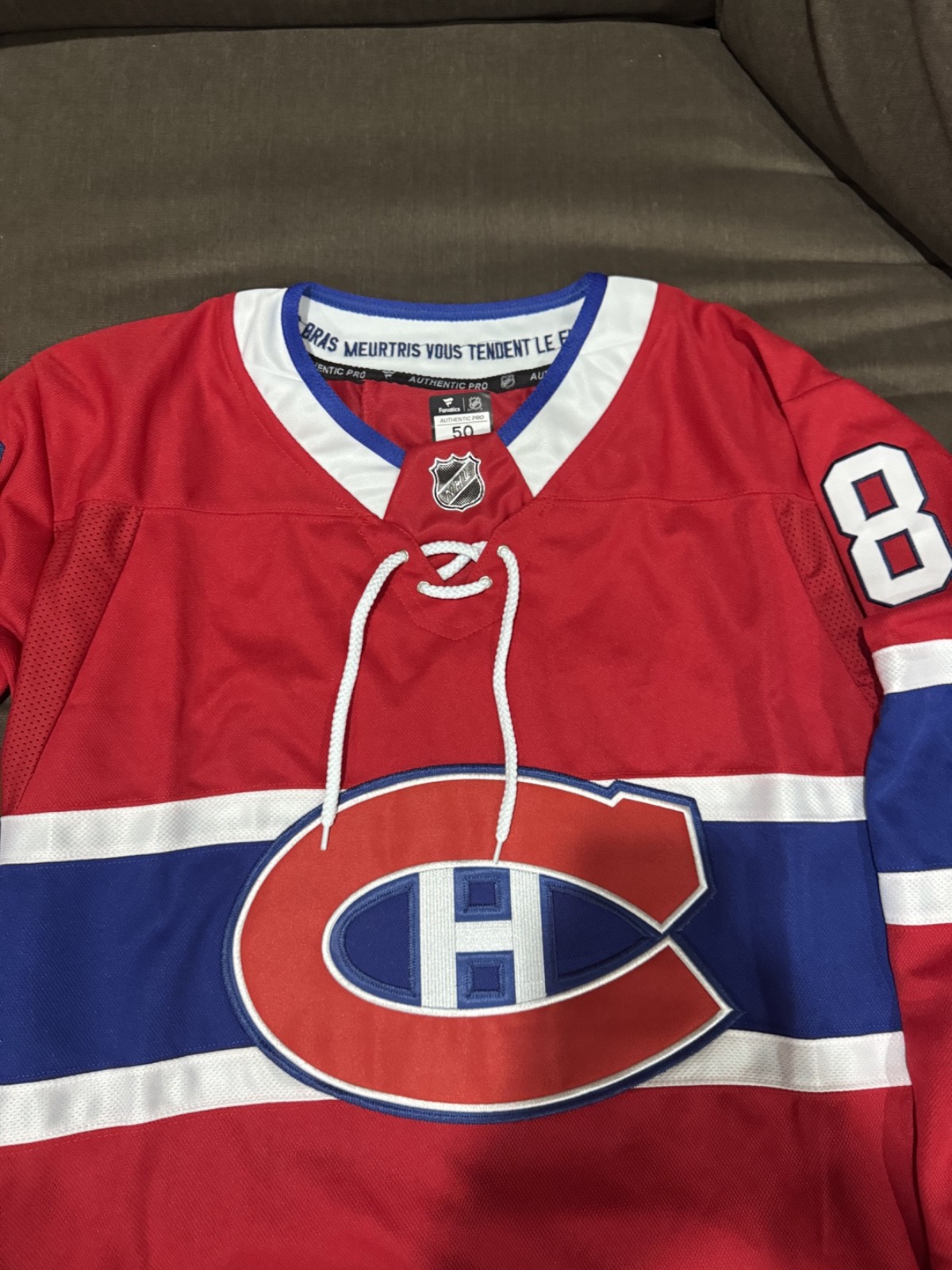 Lane Hutson Montreal Canadiens Red and Blue Jersey Mens Size Medium NEW