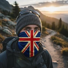 Union Jack Snood Scarf, UK Flag Multifunctional Head Gaiter, W wear armer T4N4