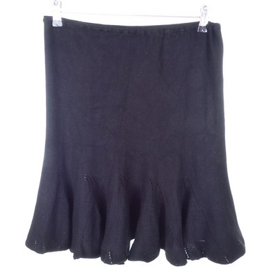 TWIN - SET Strickrock Gode tSchwarz Lochmuster Gr. 36 S 