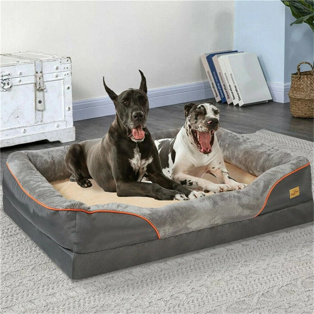 Jumbo Large Orthopedic Dog Bed Memory Foam Pet Sofa Couch Waterproof Elevated Cu