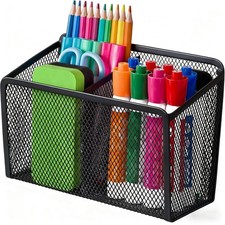 Magnetic Dry Erase Marker Holder for Whiteboard, Mesh Pen Pencil Holder for...