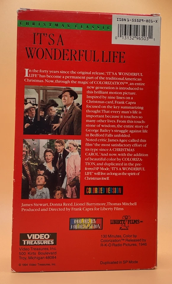 It's a Wonderful Life VHS 1994 Colorized Release **Buy 2 Get 1 Free** - Image 2 of 3
