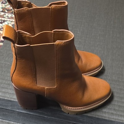 Tory Burch Brown Leather Ankle Bootie Chelsea Pull-On US 10 Womens