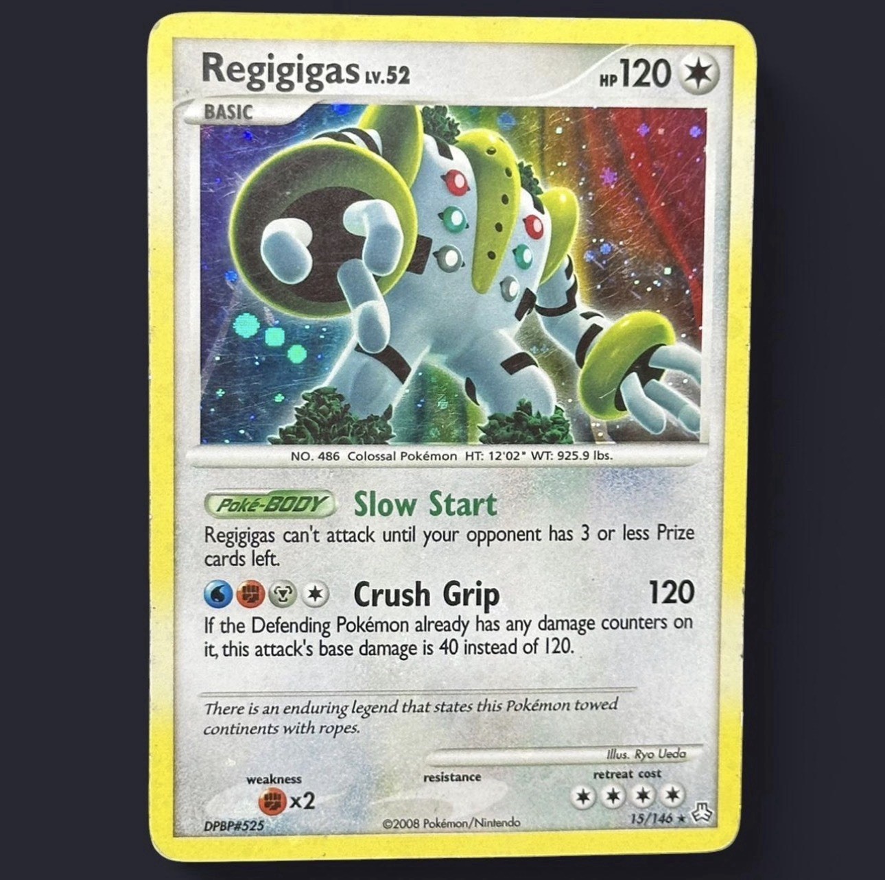 Regigigas LV. 52 Holo Rare 15/146 DP Legends Awakened 2008 Pokemon Card MP