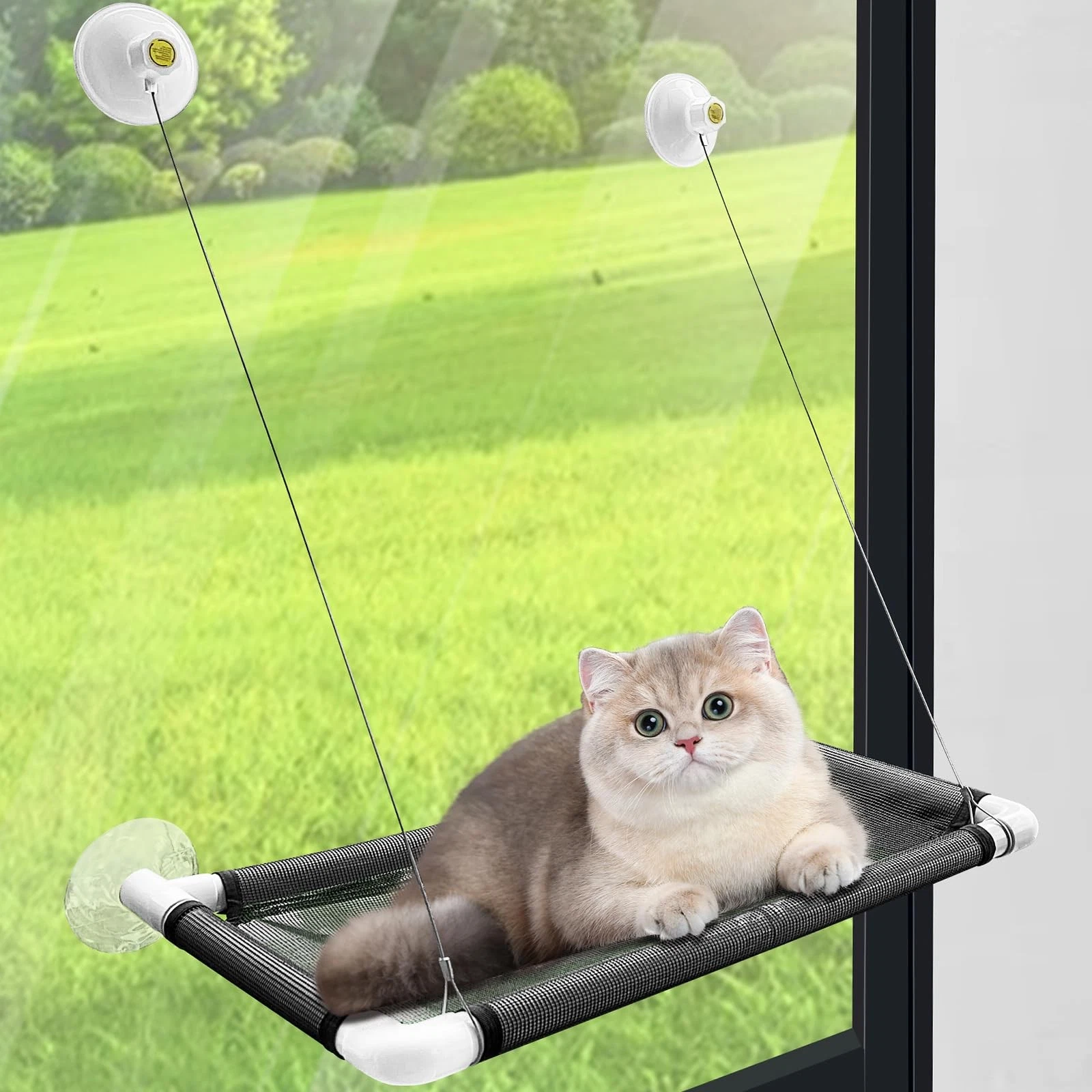 Cat Window Perch Hammock Hanging Pet Bed Sunbath Shelf Strong Suction Cup