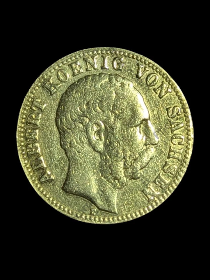 1877 E German States Kingdom Of Saxony Albertinian Line Gold 10 Mark - Image 2 of 3