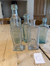 Vintage Glass Bottles. Victorian/ Edwardian Medicine. Beer/Soda. Chemist X 5
