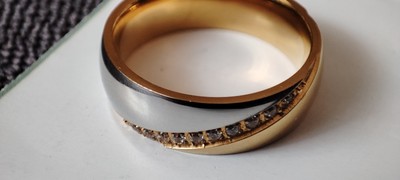 Ehering für Damen, Material Stainless Steel + AAA Cubic Zirconia 