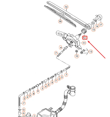 NEU AUDI A3 8P HECKSCHEIBENWISCHERARMDICHTUNG 6Q6955758A ORIGINAL - Bild 9 von 10