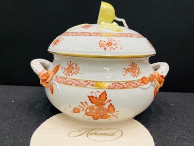 HEREND CHINESE BOUQUET APPONYI ORANGE Suppenterrine, 2,5 L, aus 1941's