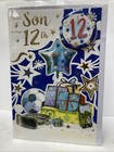 Son 12th Birthday Greeting Card With Badge (Medium)