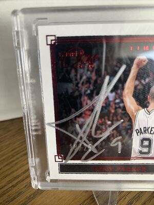 Tony Parker 2019-20 Panini One And One Sealed AUTO #'d 17/25 RED