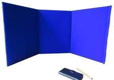 Portable Display Board - Tri-fold (A3) BLUE - for school, office, etc