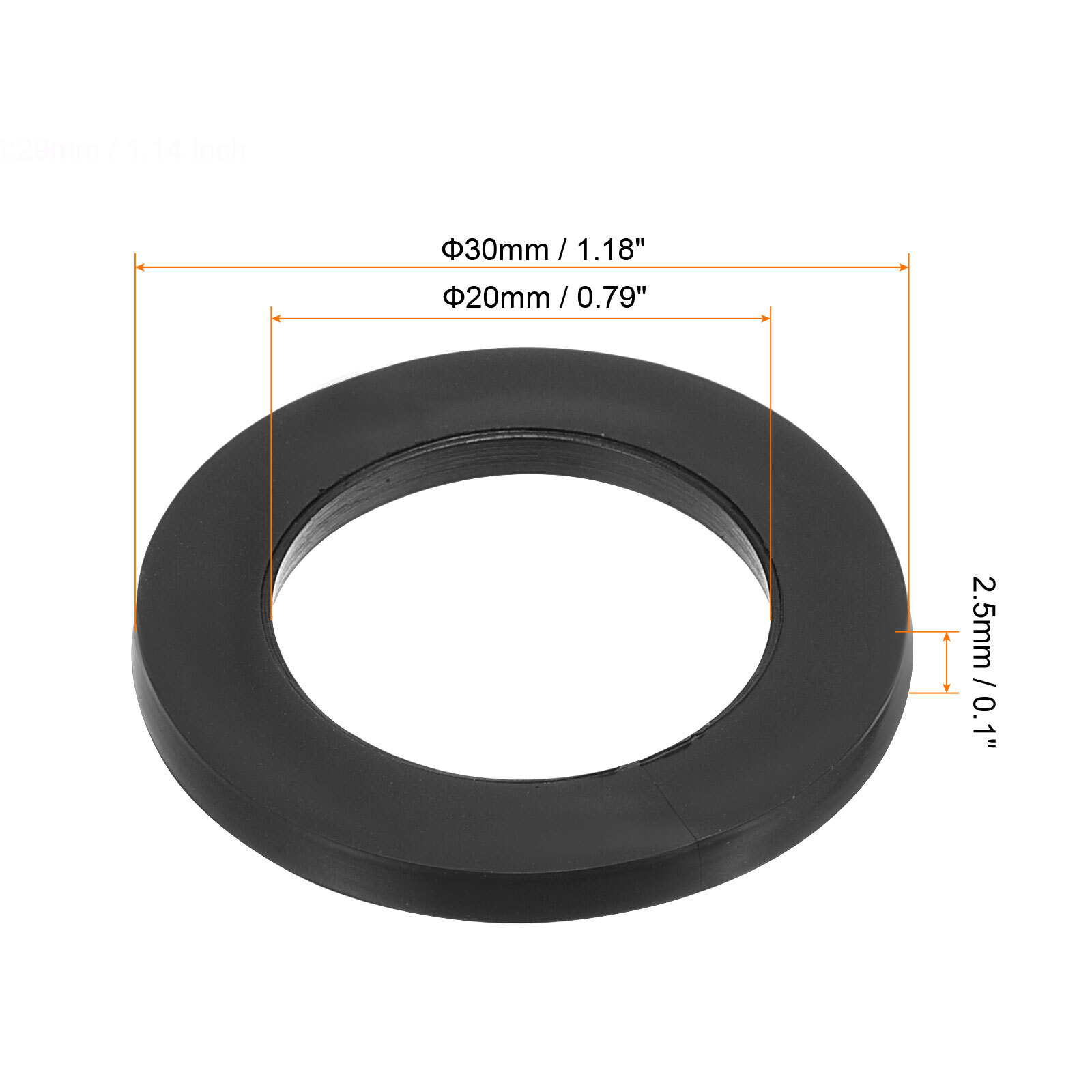 M20 Rubber Flat Washer, 12 Pack 20mm ID 30mm OD Sealing Spacer Gasket