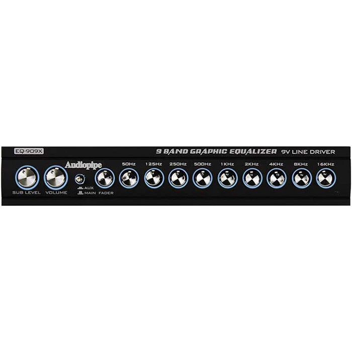 AUDIOPIPE® EQ-909X 9-BAND IN-DASH 1/2-DIN CAR GRAPHIC EQUALIZER + 9V LINE DRIVER - Image 2 of 3
