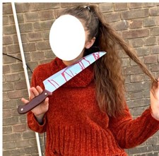 Realistic Large Kitchen Knife Halloween Fancy Dress Cosplay Horror Weapon