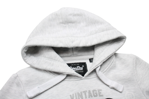 SUPERDRY Hoodie Women's UK 8 Melange Pullover Sequin Logo Kangaroo Pocket - Picture 4 of 11