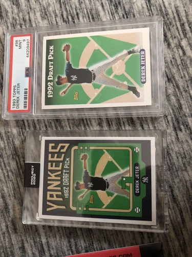 1993 topps derek jeter psa 9 and Topps project 2020 #59 GROTESK