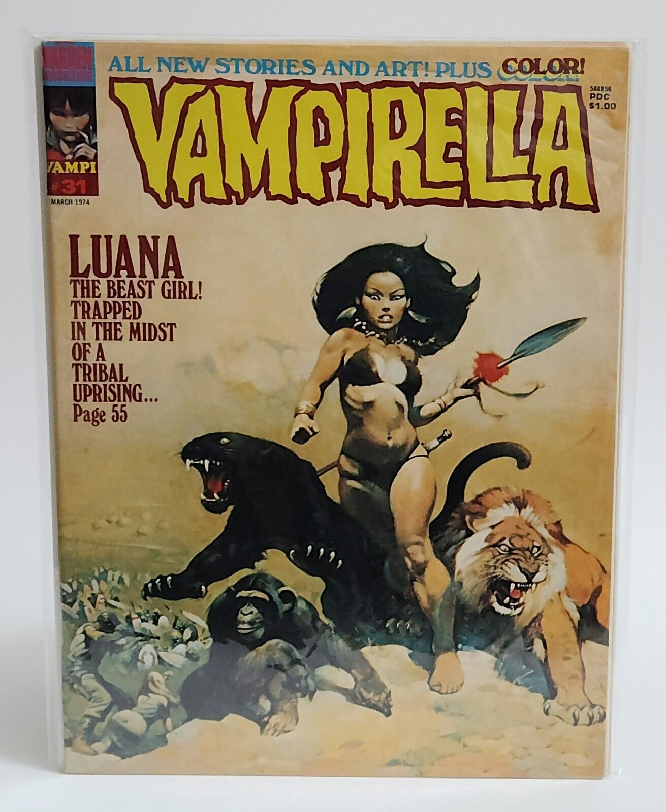 VAMPIRELLA #31 1ST APPEARANCE OF LUANA THE BEAST GIRL FRANK FRAZETTA COVER 1974
