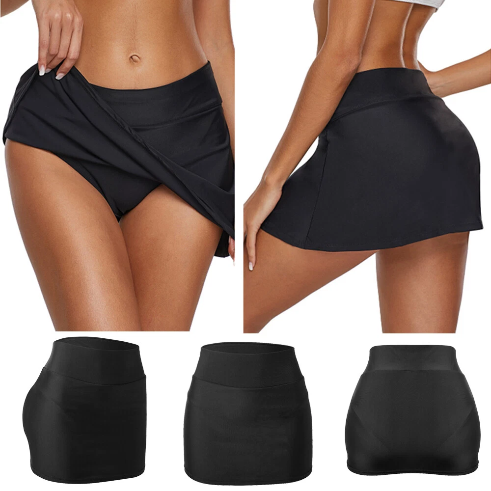 Womens Pencil Mini Skirt Stretch Mid Waist Basic Athletic Skirt