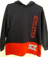 EXPRESS Boys Hoodie Sweatshirt Youth Size Large 16-18 Navy Blue Embroidered 90's