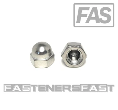 FASTENER CART (2) 5/8-11 Stainless Steel Hex Acorn Cap Nuts 316 Marine Grade Stainless Steel