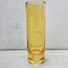 Krosno Poland Amber Art Glass Vase with Etched Bubble Pattern — listing 4