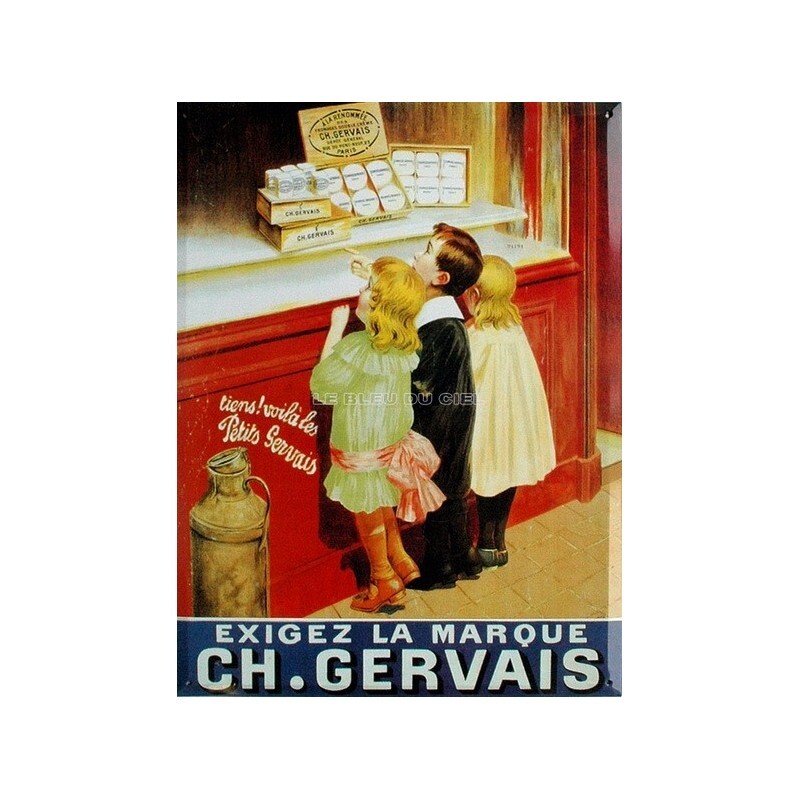 Plaque métal CHARLES GERVAIS 30x40 cm : idée cadeau idéale pour collectionneur