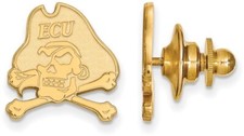 Gold Plated Sterling Silver East Carolina University Lapel Pin by LogoArt