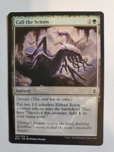 MTG Magic The Gathering Card Call the Scions Sorcery Green Battle For Zendikar