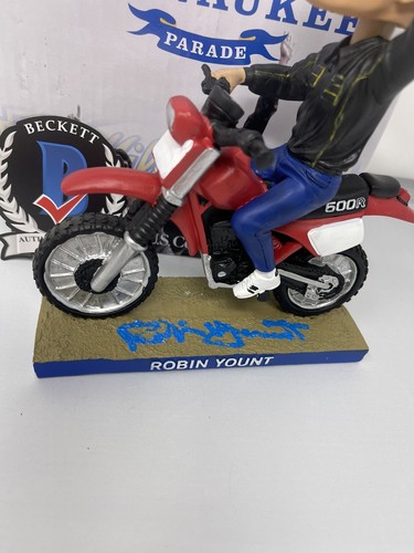 Robin Yount Signed 2017 Brewers World Series Motorcycle Bobblehead Beckett COA 2 - Picture 2 of 6