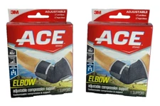Lot of (2) 3M Ace 207249 Elbow Support, Adjustable Compression, Moderate Support