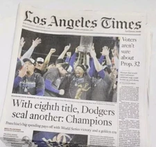 LA Dodgers WS Champions 2024 GR8EST! LA Times Newspaper  11/1/24 Complete Mint