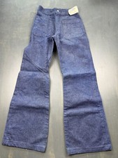 Vintage Seafarer Jeans Mens 26x31 Blue Bell Bottom Navy Dungaree Talon Zip Pants