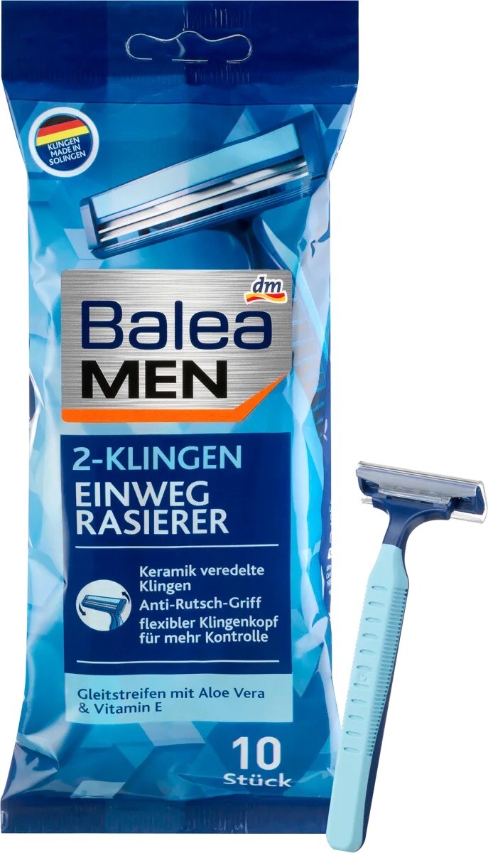 balea bambus rasierer Balea Scheermes met 3 bladen en bamboe handvat, 1 stuk main image 0