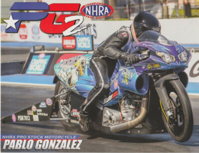 2021 Pablo Gonzalez Buell Pro Stock Motorcycle Gatornationals NHRA Hero Card