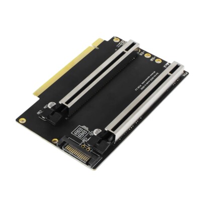 PCIe 3.0 x16 1 to2 Expansion Card Split Card PCIe-Bifurcation x16 to x8x8 40.4mm