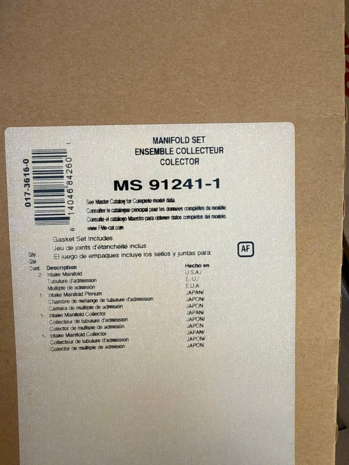 Juego de juntas de colector de admisión Felpro MS 91241-1 para Nissan Pathfinder INFINITI QX4 Foto 2 de 2