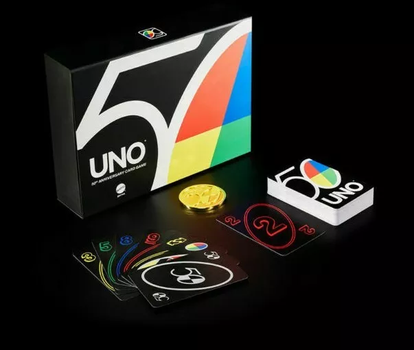 UNO Premium 50th Anniversary Golden Edition Card Game Exclusive