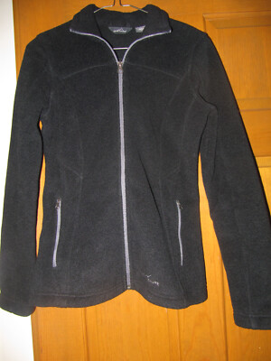Ladies Eddie Bauer Black Polartec Fleece Zip Jacket XS NWT