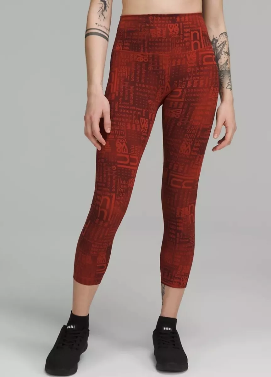 Lululemon Wunder Train HR Tight 23” Size 12 Ombre Red Logo Contour Fit Pant  NWT